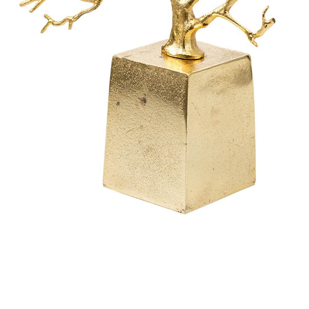 Radiant Gold Abstract Metal Tree Sculpture Decor