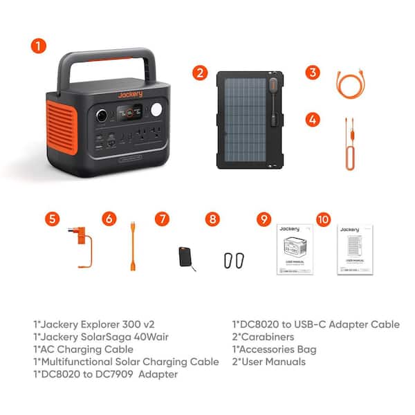 Jackery 300W/600W Peak Push Button Start Solar Generator 300 v2 w
