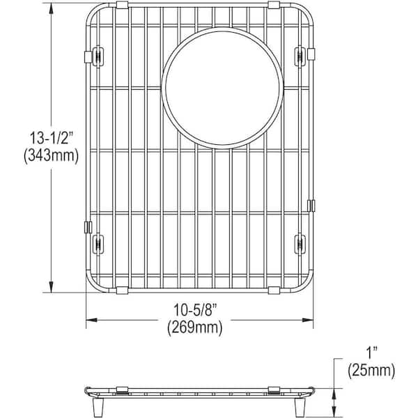 13.5625 in. x 10.625 in. Bottom Grid for Kitchen Sink in Stainless Steel