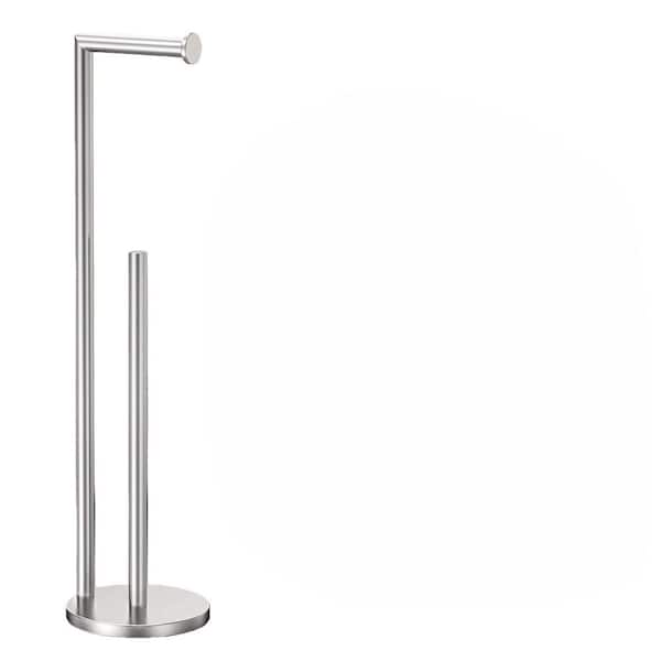 25.6 in. x 6.4 in. x 6.4 in. Freestangding Toilet Paper Holder in Brushed Nickel, Made from Stainless Steel