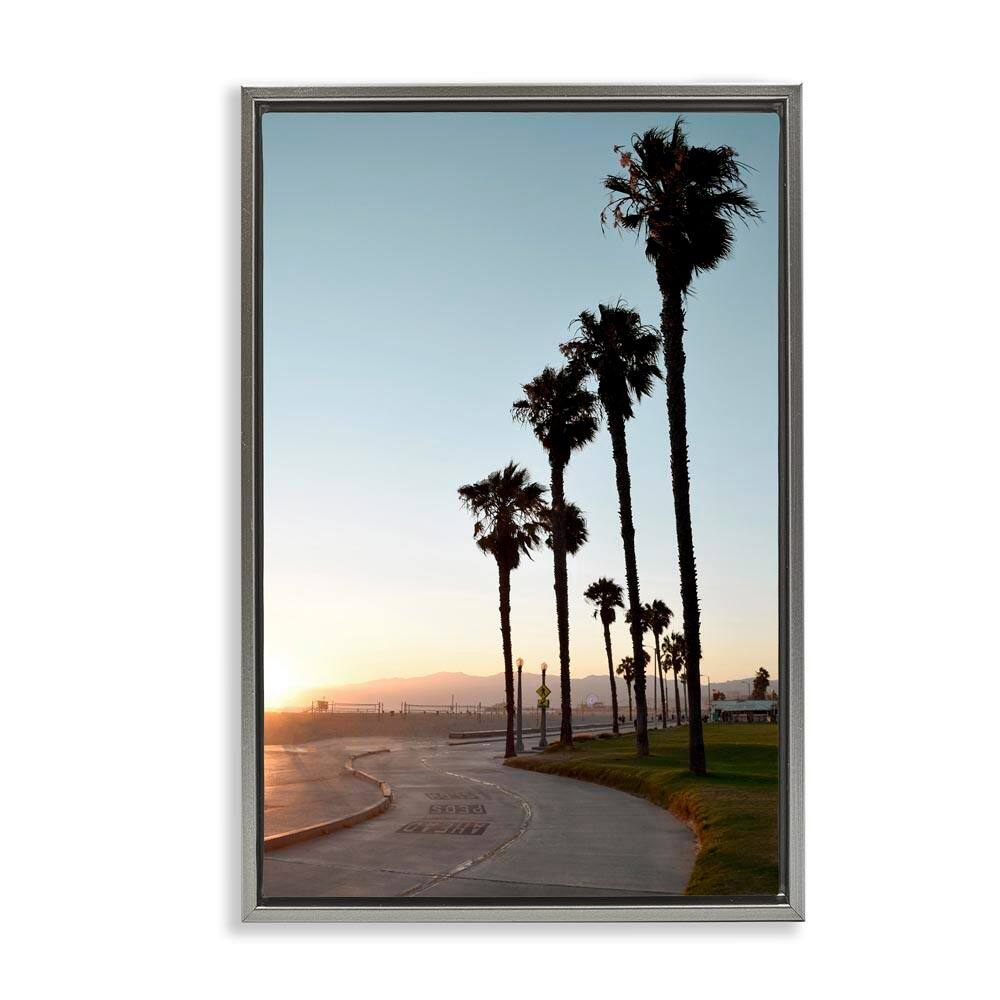Clear Day Palm Trees by Natalie Carpentieri Gray Floater Frame Nature Graphic Art Print 31 in. x 21 in. price history on PriceWatchPro