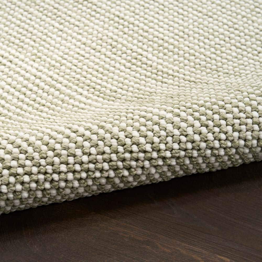 Nourison Textured Home Ivory Green 2 ft. x 8 ft. All-over design ...