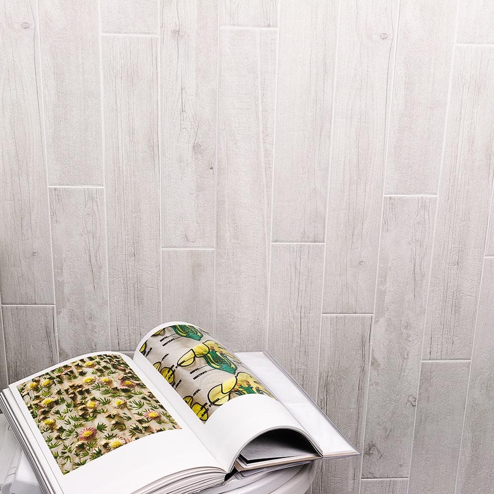 Thicket 4" x 24" White Natural Porcelain Plank Tile