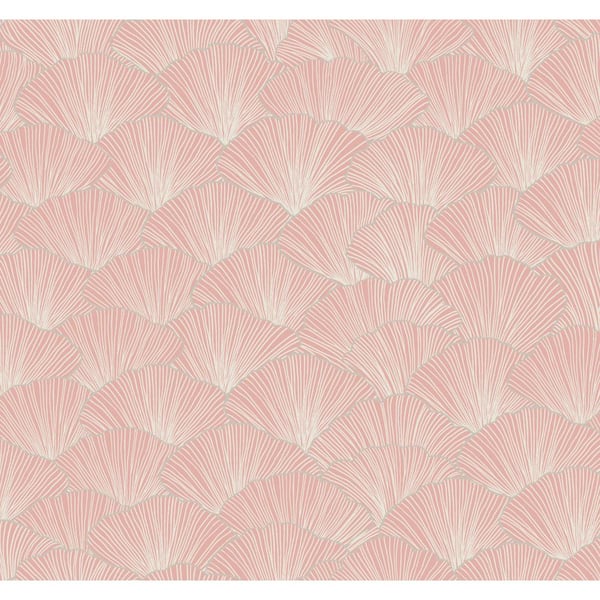 York Wallcoverings Coral Luminous Gingko Paper Unpasted Matte Wallpaper (27 in. x 27 ft.)