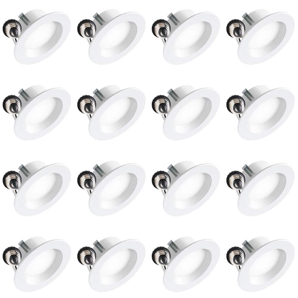 Eco Downlight in. 4000K 9-Watt Remodel Dimmable E26 Base Recessed  Integrated LED Kit (16-Pack) HyperEDL4-40 The Home Depot