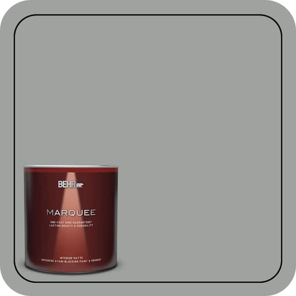 BEHR MARQUEE 1 qt. #710F-4 Sage Gray One-Coat Hide Matte Interior Paint & Primer