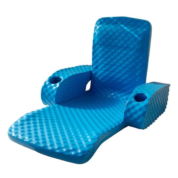 TRC Recreation Marina Blue Folding Baja Float Swimming Pool Water Lounger Chair