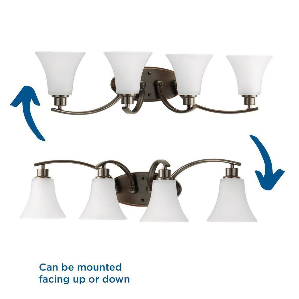 Antique Bronze 30" Four-Light Bath Fixture with Etched Glass Shades