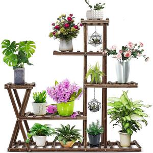 Indoor and Outdoor Plant Racks, Wooden Racks for Multiple Plants, Multi-Tier Potted Garden Racks