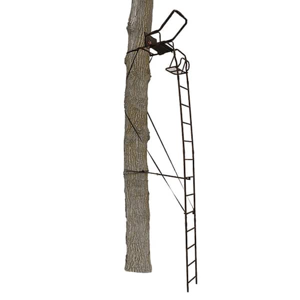 Extra Wide Ladder Tree Stand Single Deluxe 17FT XL 300LB Steel Padded Hunt Safe 