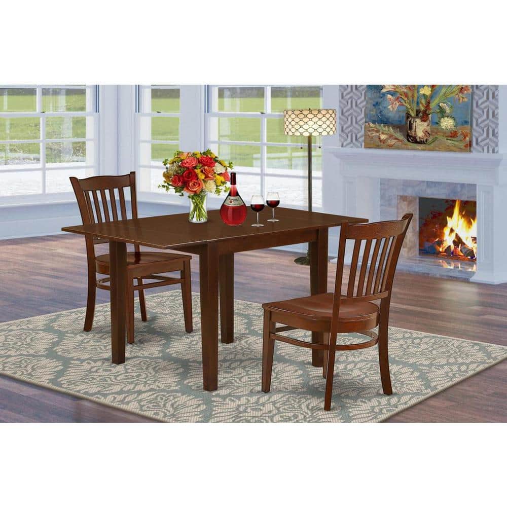 East West Furniture Dlno3-Mah-W 3 Piece Kitchen Corner