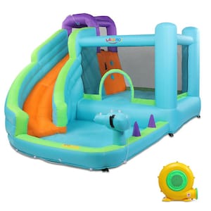 Inflatable Water Park Bounce House with Climbing Wall and 350-Watt Blower