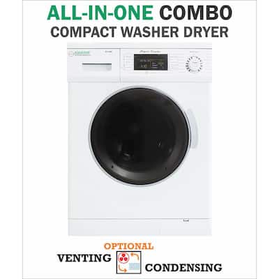 1.57 cu.ft. 110V All-in-One Washer & Dryer Combo in White with 2 Boxes of HE Detergent