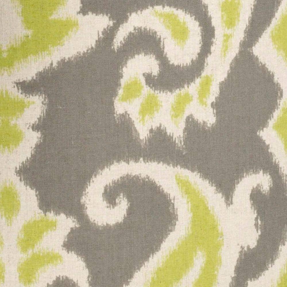 Ikat Grass Green Tufted Round Storage Ottoman