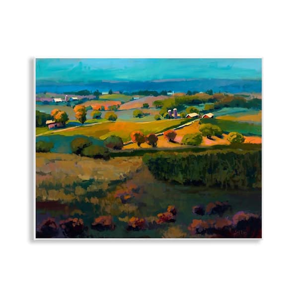 Stupell Industries Countryside Farms Landscape by Sri Rao Unframed Nature Graphic Art Print 11 in. x 14 in.