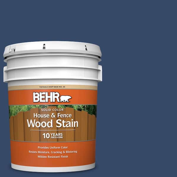 BEHR 5 gal. #580D-7 Deep Royal Solid Color House and Fence Exterior Wood Stain