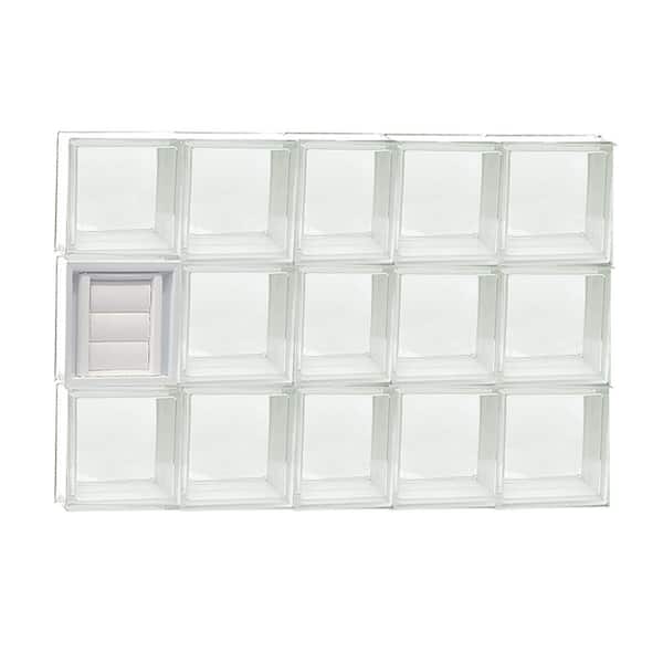 Clearly Secure 36.75 in. x 23.25 in. x 3.125 in. Frameless Clear Glass Block Window with Dryer Vent