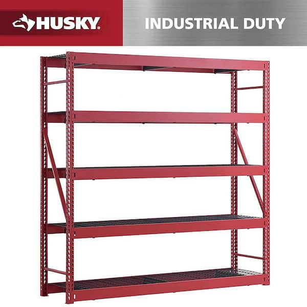 5-Shelf Metal Industrial Duty Freestanding Garage Storage Shelving Unit in Red (90 in. W x 90 in. H x 24 in. D)