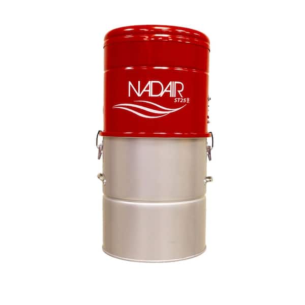 Nadair Large and Powerful 700AW Bagless and Bagged Corded Washable Filter 6.6 Gal. or 25l, Multi-Surface in Red, Central Vacuum