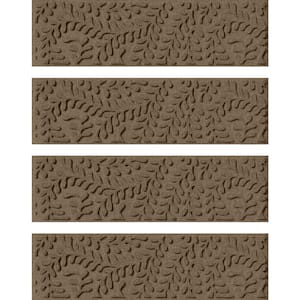 Waterhog Boxwood 8.5 in. x 30 in. PET Polyester Indoor Outdoor Stair Tread Cover (Set of 4) Camel