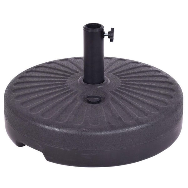 Kadehome 20 in. Round 23L Water Filled Patio Umbrella Base in Black