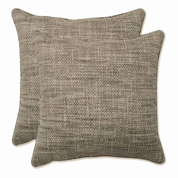 Pillow Perfect Solid Grey Square Outdoor Square Throw Pillow 2-Pack ...