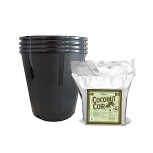 5 Gal. Nursery Trade Pots with Coconut Coir Growing Media (5-Pack)
