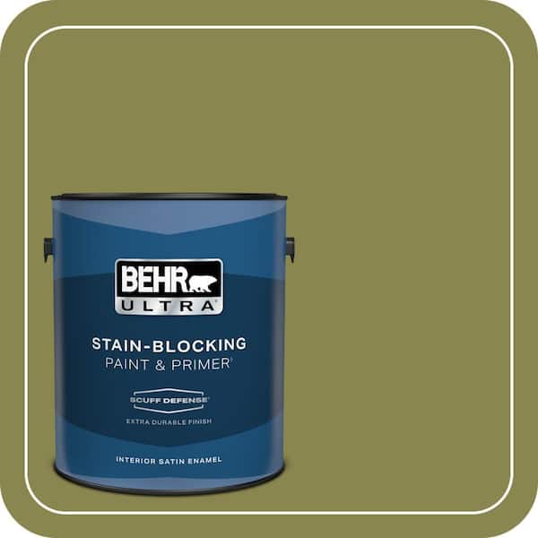 BEHR ULTRA 1 gal. #T15-18 Snap Pea Green Extra Durable Satin Enamel Interior Paint & Primer