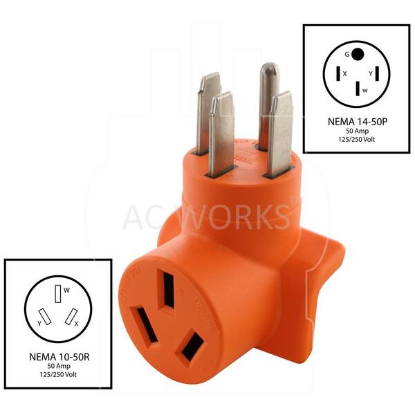 NEMA 14-50P 50 Amp Heavy Duty Angle Plug - For Dryers, RVs, Generators & More