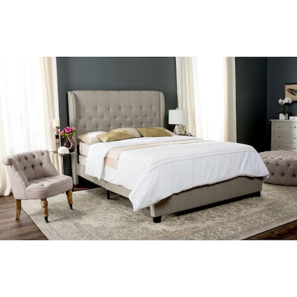 Safavieh Blanchett Light Grey Twin Upholstered Bed