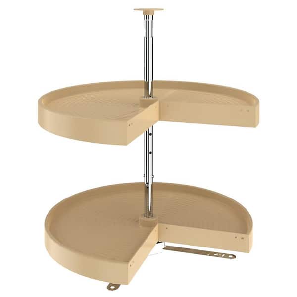 Rev-A-Shelf 2-Shelf Almond 24 in. Lazy Susan Pie-Cut Polymer