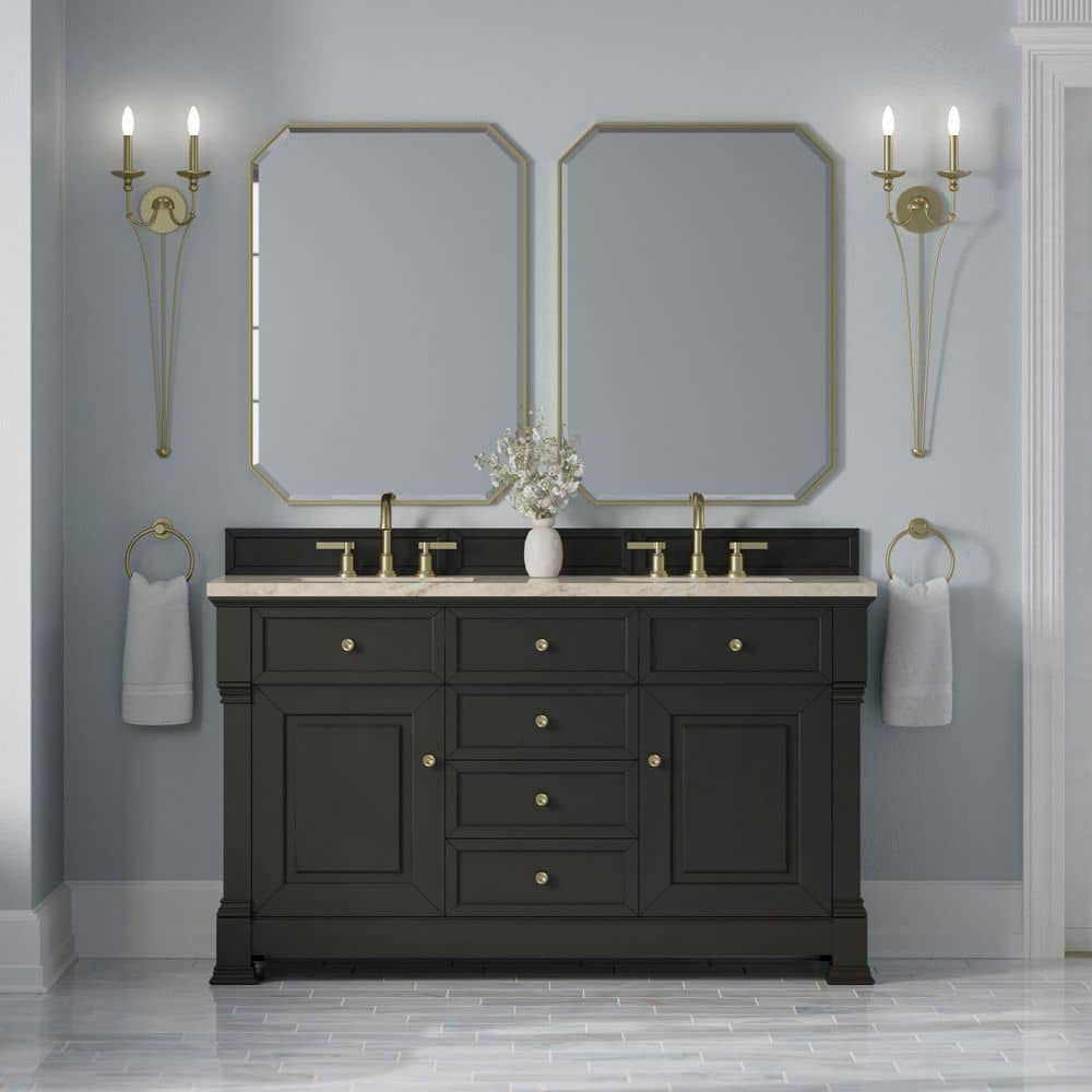 Brookfield 60.0 in. Double Bath Vanity in Black Onyx with Tajnar Engineered Composite Top price history on PriceWatchPro