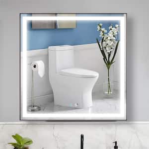 36 in. W x 36 in. H Square Stainless Steel Framed Dimmable Wall Bathroom Vanity Mirror with Lights, Anti-Fog, 3 Color