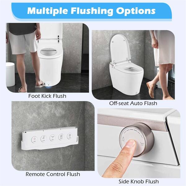 Costway Smart Elongated Bidet Toilet with 4-Level Heating & Auto Functions