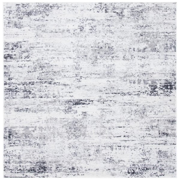 SAFAVIEH Amelia Ivory/Gray 5 ft. x 5 ft. Abstract Distressed Square Area Rug