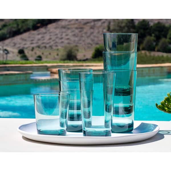 Simple Acrylic Drinkware Set - Green - Set of 8