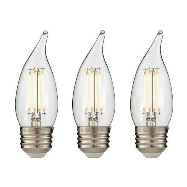 EcoSmart 60-Watt Equivalent BA11 Dimmable Edison LED Light Bulb Soft White (3-Pack)