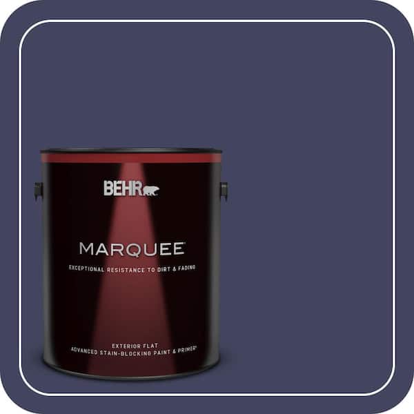 BEHR MARQUEE 1 gal. #PMD-92 Darkest Navy Flat Exterior Paint & Primer