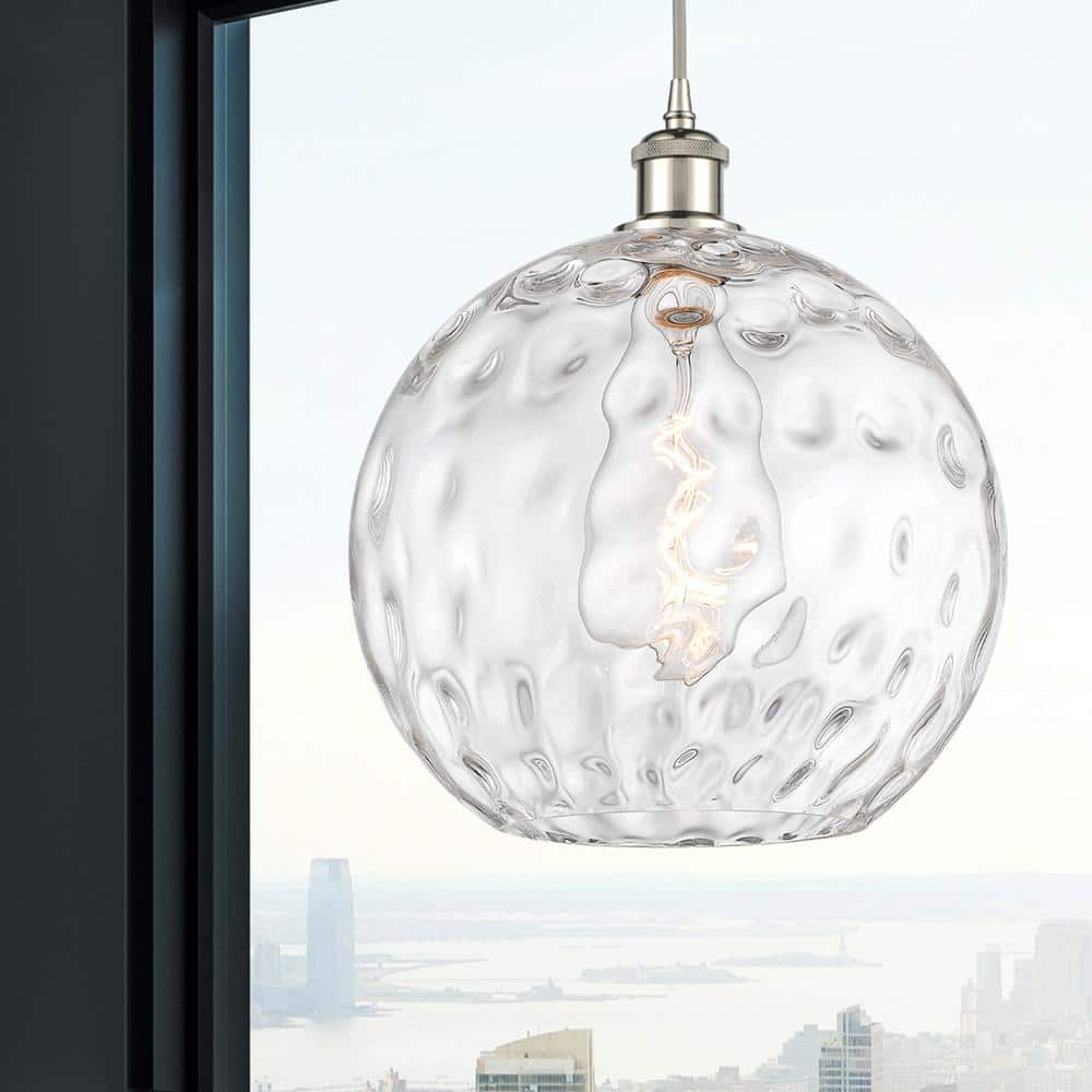 Athens Water Glass Mini Pendant Light in Polished Nickel