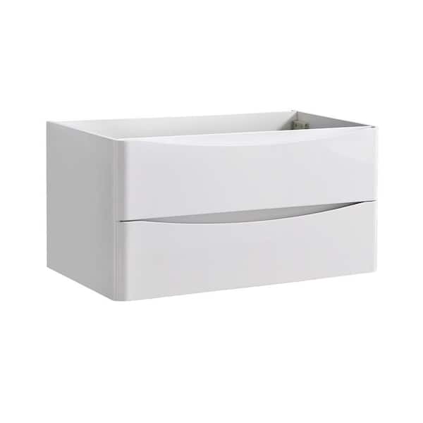 Fresca Tuscany 36 in. Modern Wall Hung Bath Vanity Cabinet Only in Glossy White
