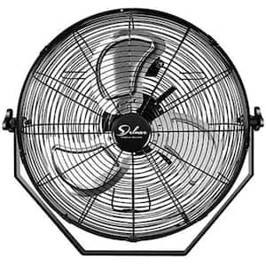 18 in. Black Industrial Wall Mount Fan 3-Speed Indoor/OutdoorCommercial Ventilation Metal High Velocity Fan