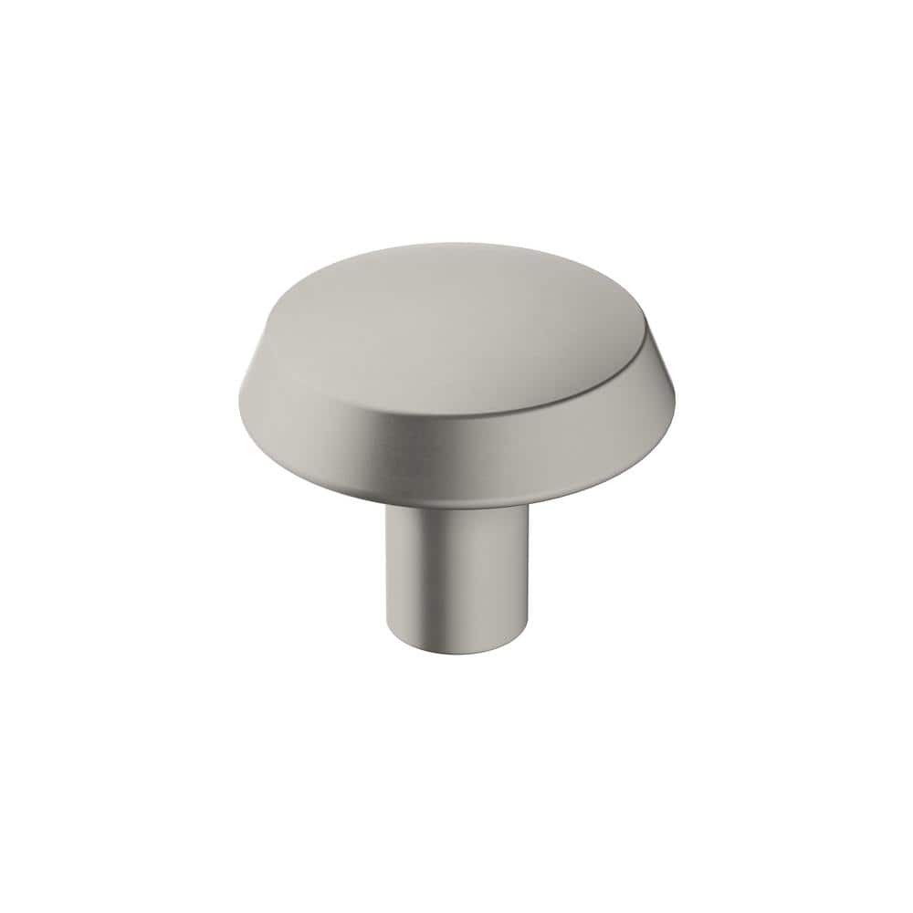 Satin Nickel Round Modern Cabinet Knob with Mounting Hardware