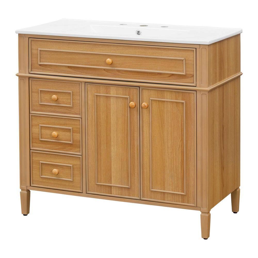 36 in. Single Sink Freestanding Wood Bath Vanity with White Ceramic Top price history on PriceWatchPro