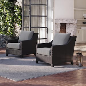 New Classic Furniture Skye Wicker Outdoor Lounge Chair with Gray Cushion (2-Pack)