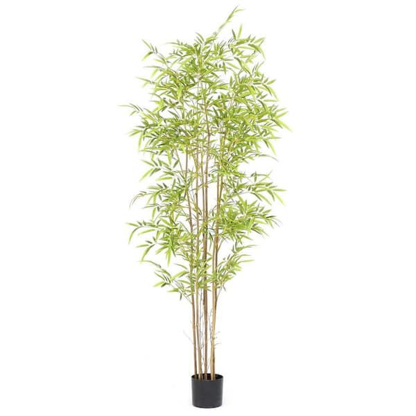 Garvee 5.9 ft. Artificial Bamboo Tree, Simulated Bamboo with Real Trunk and Lifelike Leaves