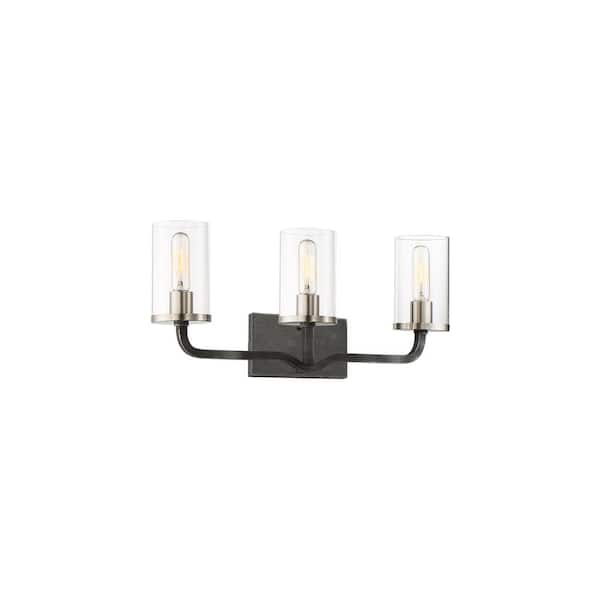SATCO 3-Light Iron Black Bath Light