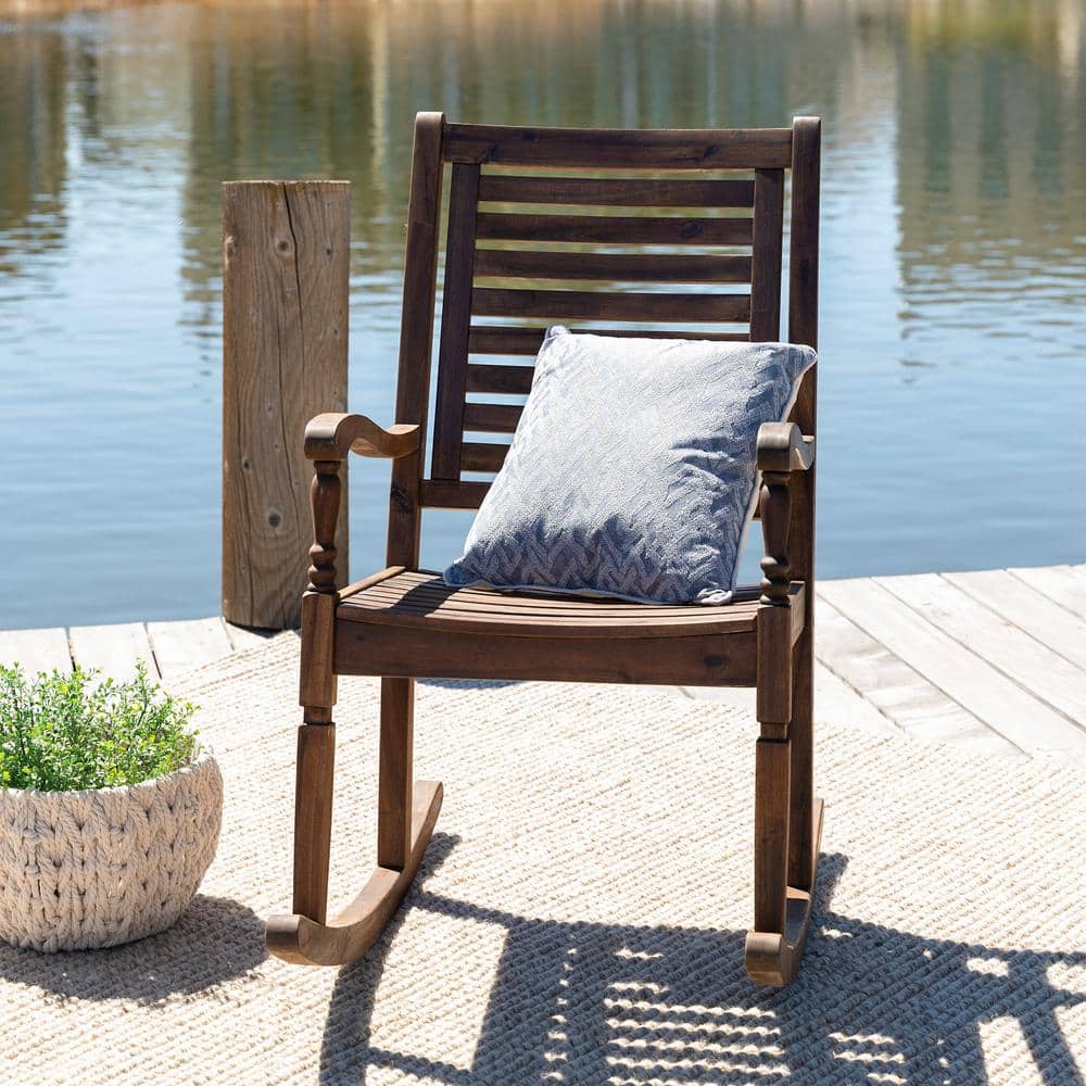 Boardwalk Dark Brown Acacia Wood Outdoor Rocking Chair