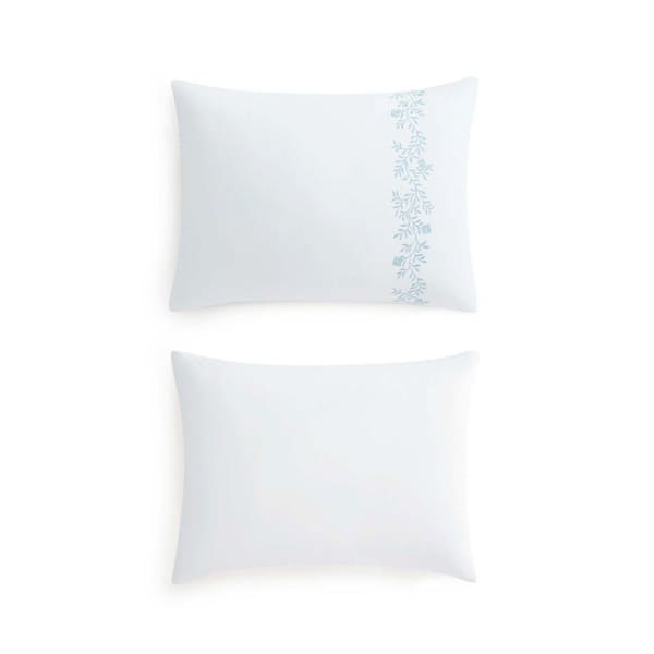 MARTHA STEWART Garden Path Embroidery 3-Piece White/Winter Blue