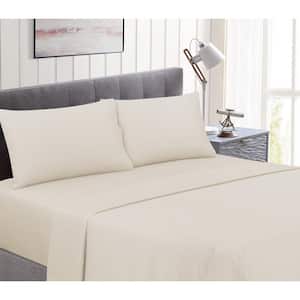 Perfectly Cotton 4-Piece Ivory Solid Cotton Twin XL Sheet Set
