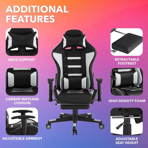 Luxury Ratex Cushion Gaming Chair With Massage Waist Pillow